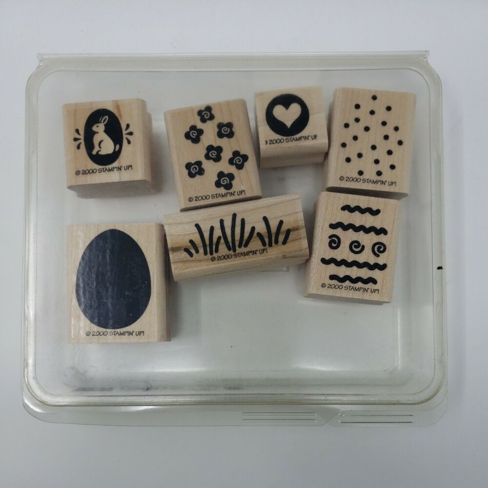 Stampin' Up EASTER EGG Two Step Stampin Set of 7 Vintage 2000